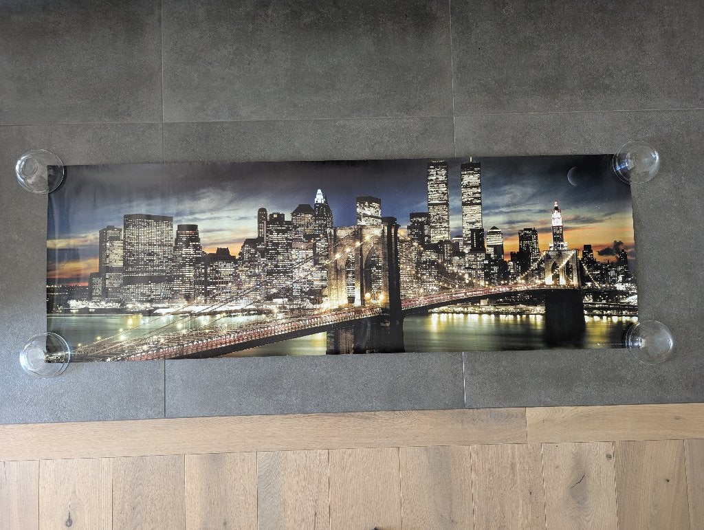 Poster New York / Manhattan, 50 – 75, Gebruikt, 125 cm of meer, Ophalen of Verzenden