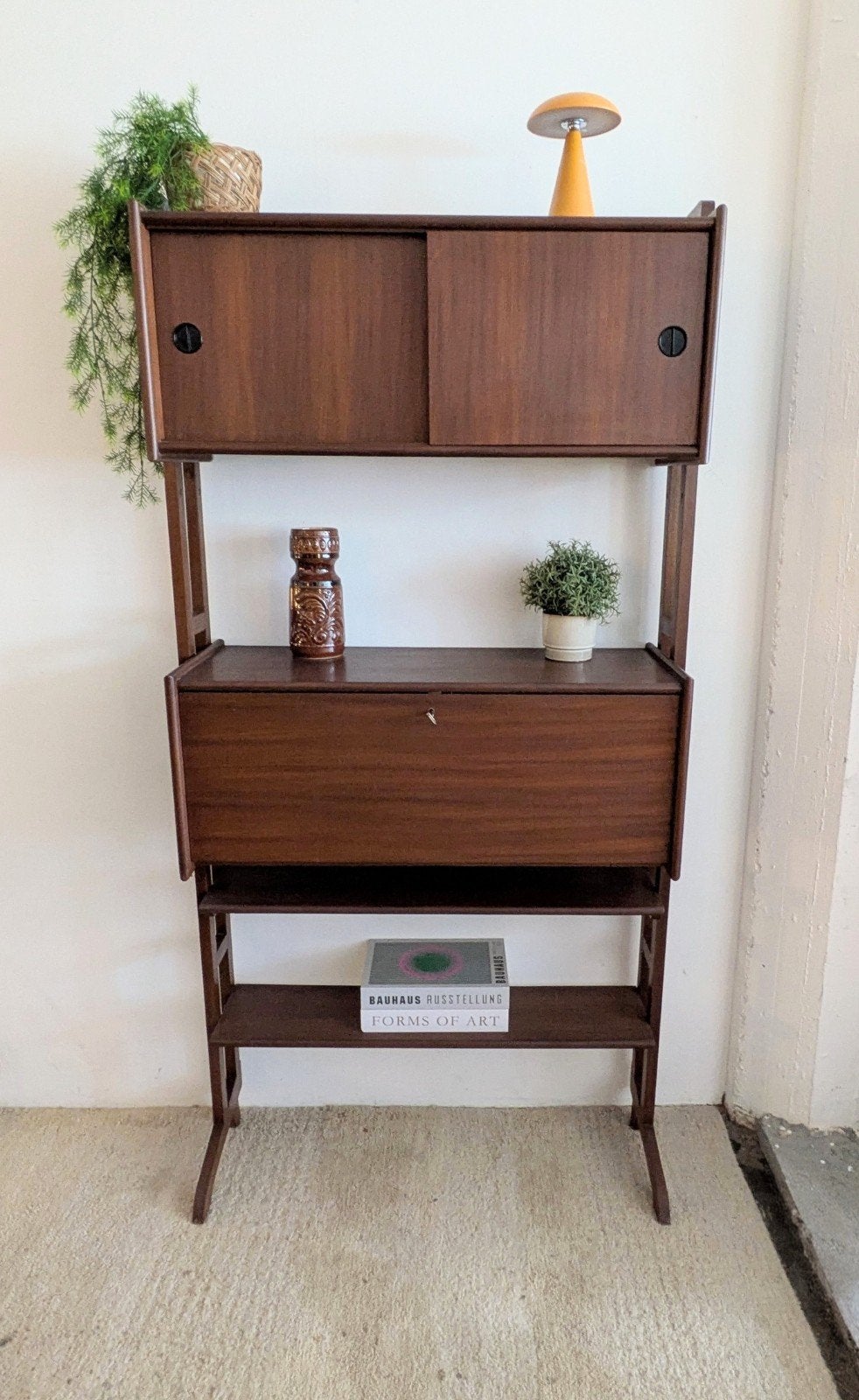 Vintage midcentury wandmeubel wandkast, Huis en Inrichting, Ophalen