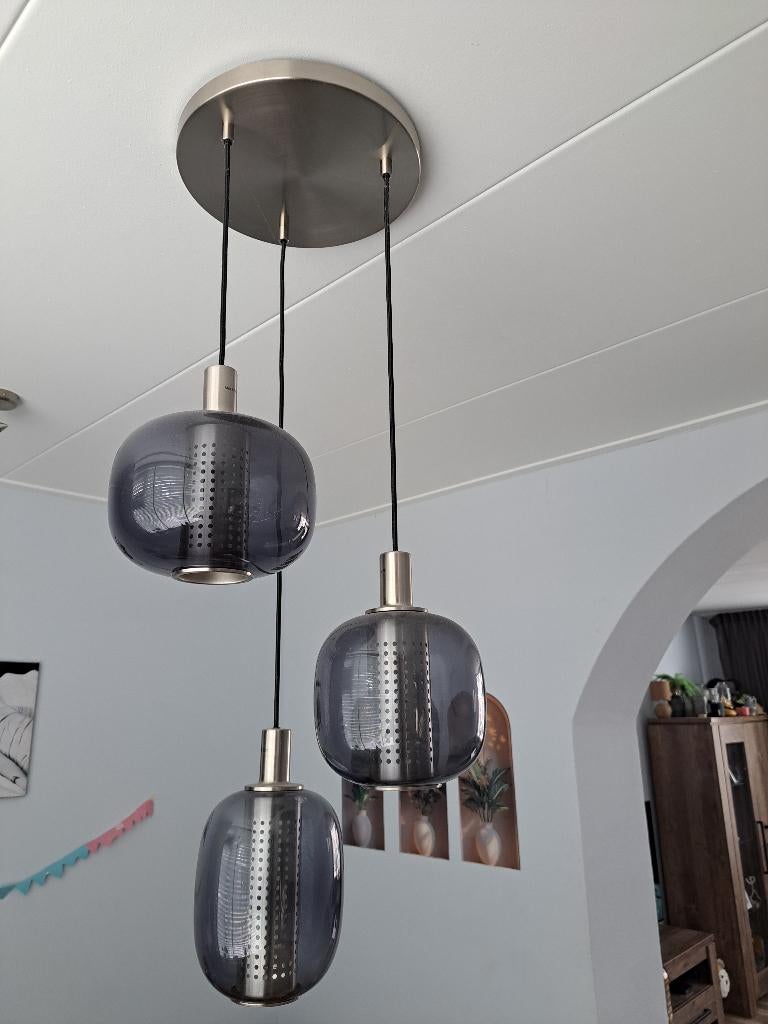 Ikea Hogvind plafondlamp (inc. dimbare LED verlichting), Ophalen of Verzenden, Zo goed als nieuw, Glas, Modern