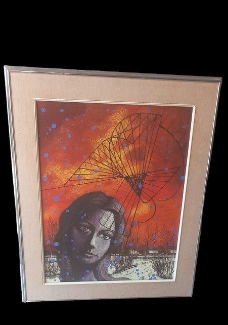 Robert Berghmans « le cerveau féminin »., Enlèvement, Signé, Gouache, Portrait