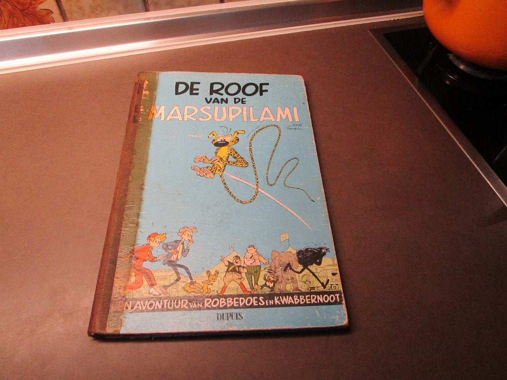 Robbedoes - De roof van de Marsupilami - 1e druk - 1954, Boeken, Gelezen, Eén stripboek, Ophalen of Verzenden, FRANQUIN