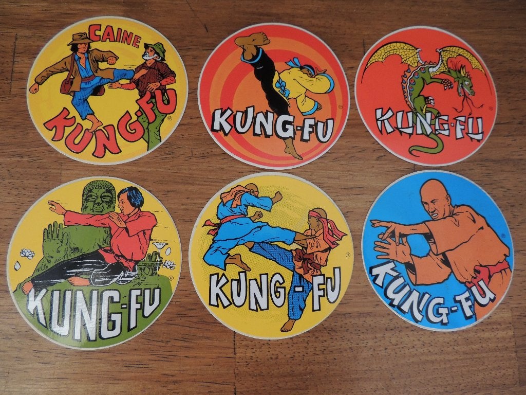 6 x Kung-fu kermis stickers, Enlèvement ou Envoi, Comme neuf