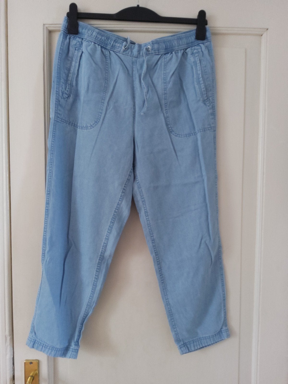 blauwe broek ms collection maat?, Kleding | Dames, Blauw, Ophalen of Verzenden, Zo goed als nieuw, Driekwart