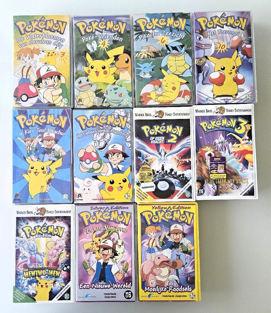 11 VHS cassettes : Pokémon, Enlèvement ou Envoi, VHS