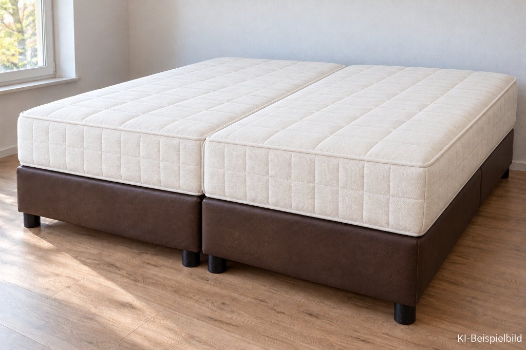 Revor Bed Boxspring King Size 210x180x60, 210 cm, Comme neuf, Brun, Enlèvement