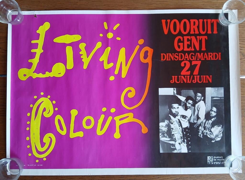 Affiche Living Colour @ Vooruit, Ophalen of Verzenden