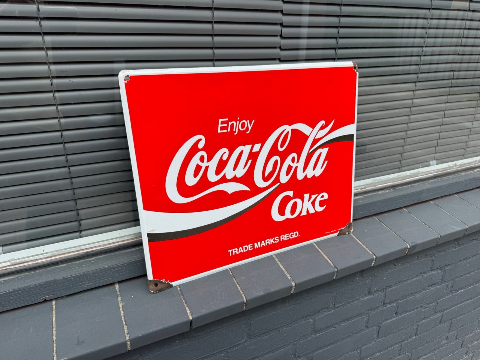 Coca Cola emaille reclamebord, Ophalen of Verzenden, Gebruikt, Reclamebord