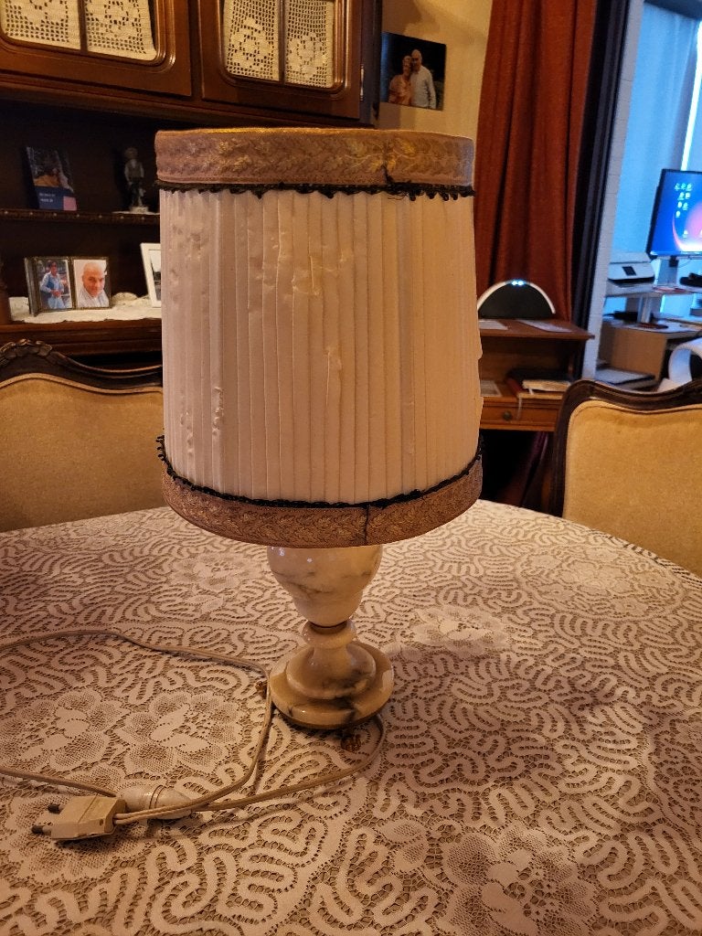 Lamp met voet in marber., Ophalen, Zo goed als nieuw
