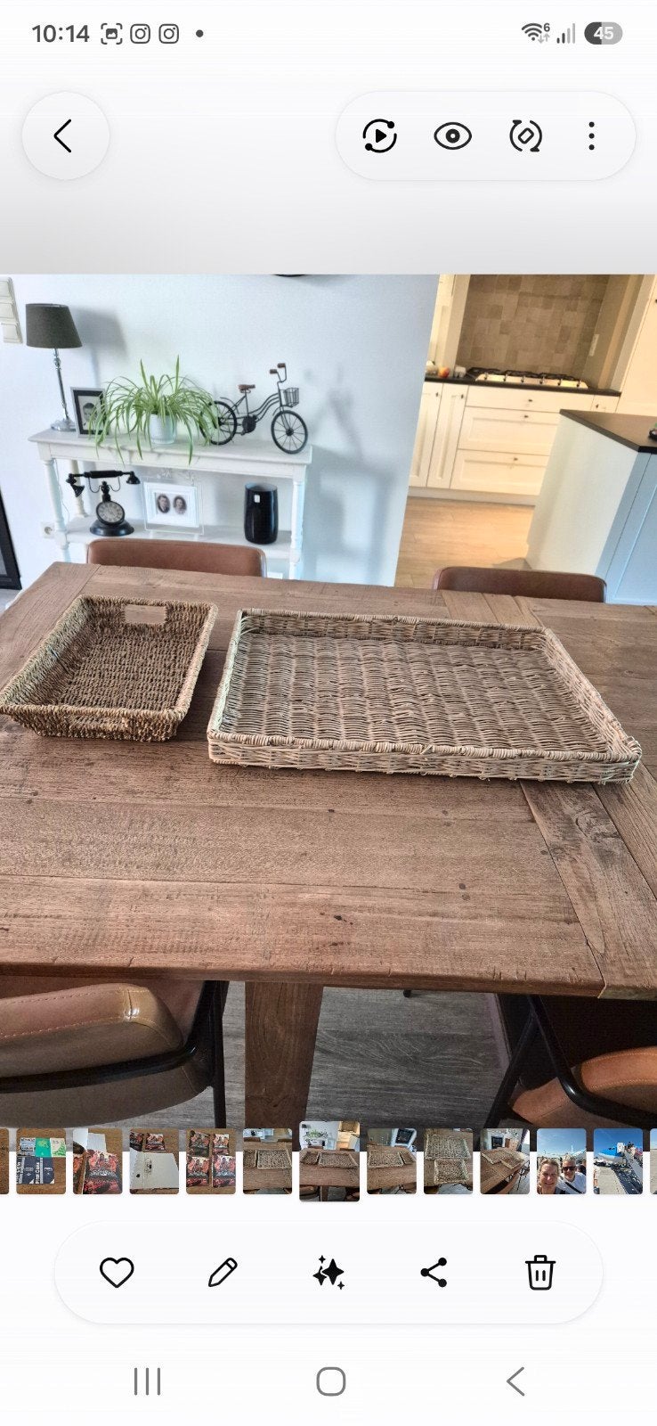 decoratie manden in riet, Ophalen