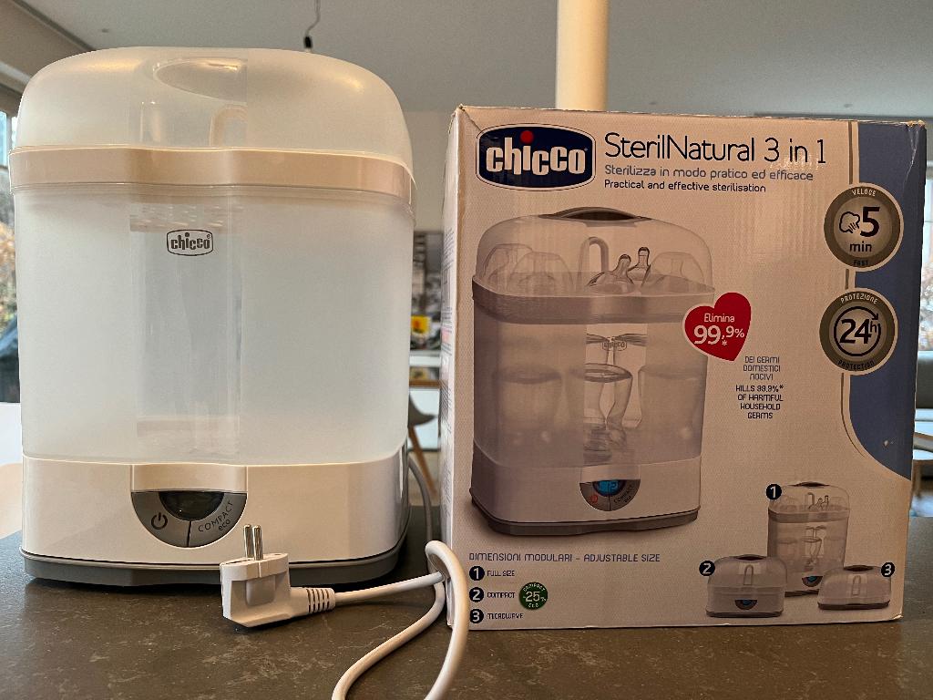 Chicco stoomsterilisator 3 in 1, Enfants & Bébés, Relax bébé, Enlèvement, Comme neuf, Chicco
