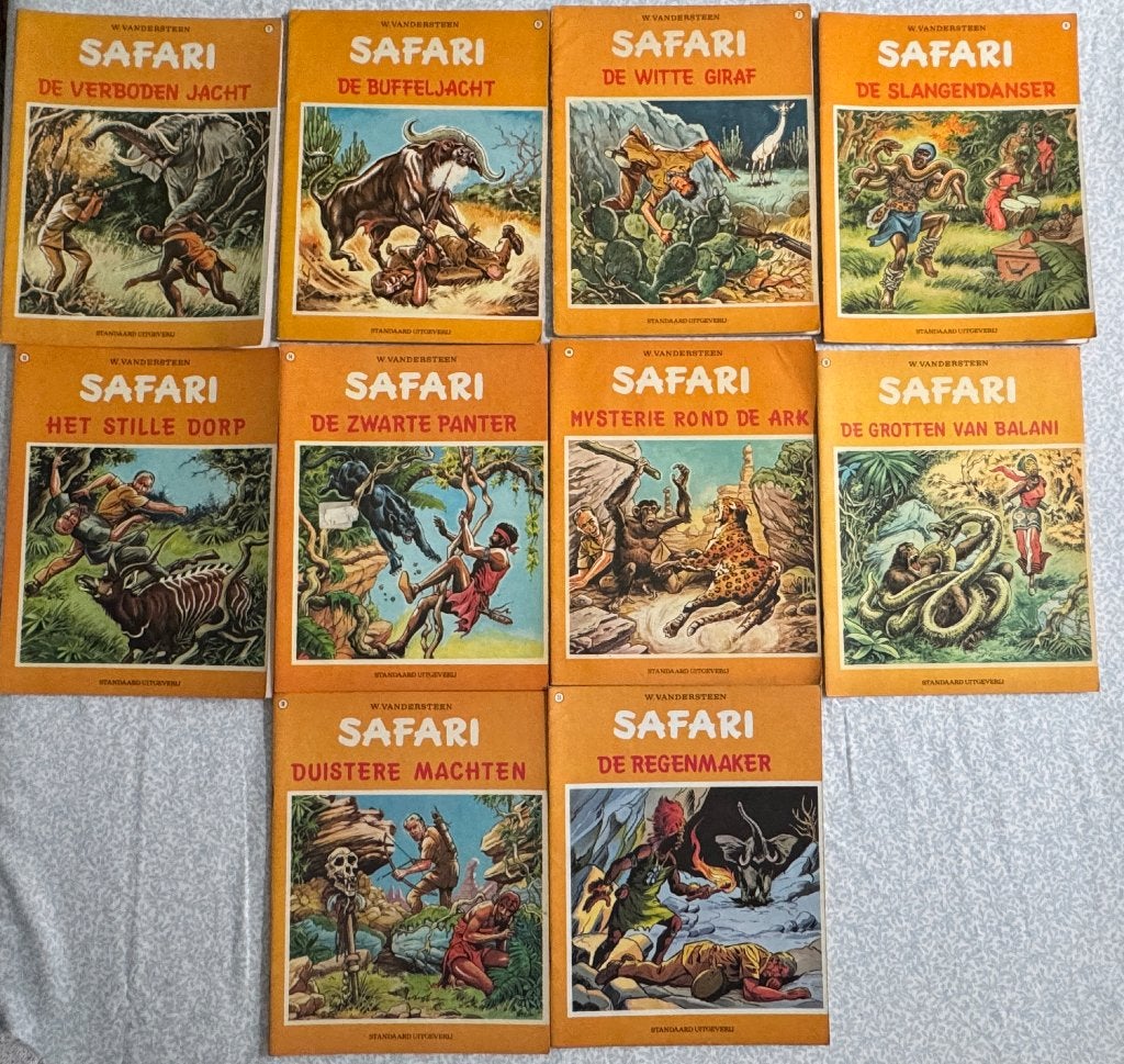 10 SAFARI Strips - Studio Vandersteen (Jaren 70), Boeken, Stripverhalen, Meerdere stripboeken, Ophalen of Verzenden, Gelezen, Studio Vandersteen