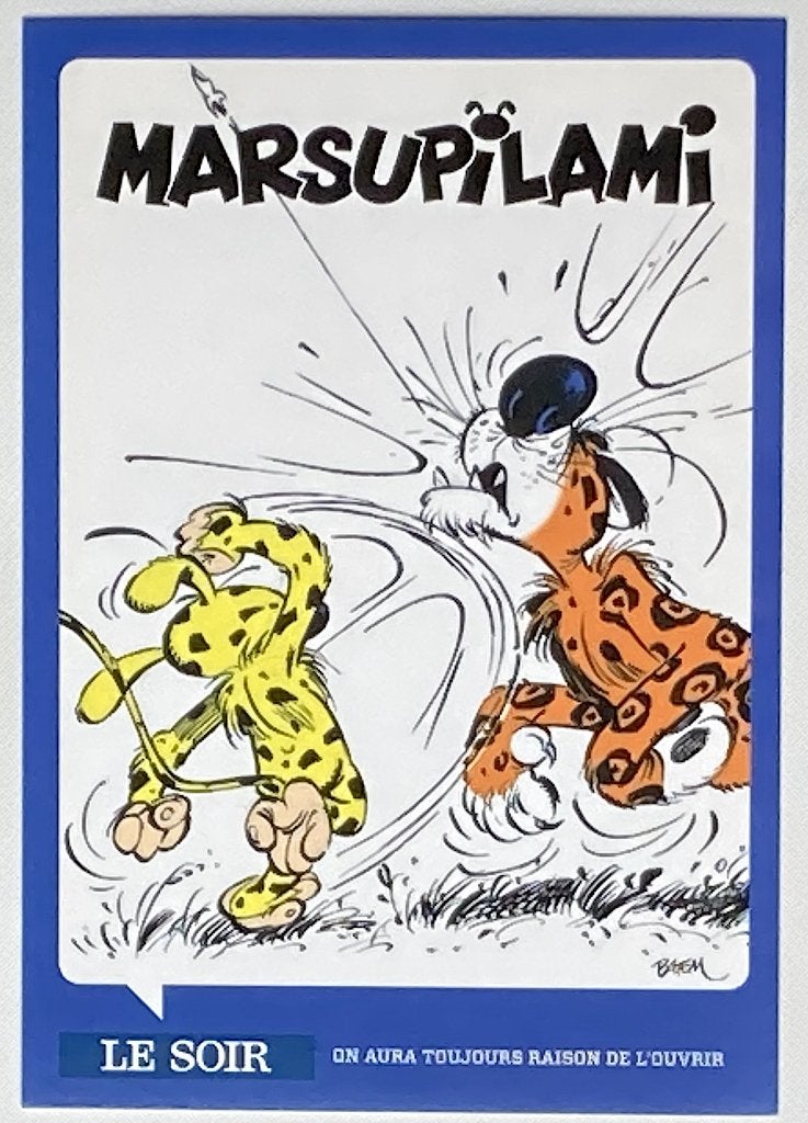 Marsupilami carte postal, Envoi, 1980 à nos jours, Non affranchie