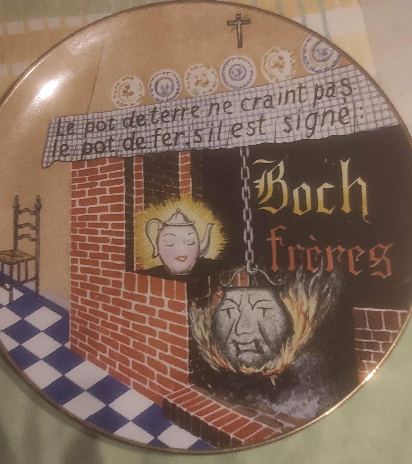 assiette commémorative boch frères, Antiek en Kunst, Ophalen