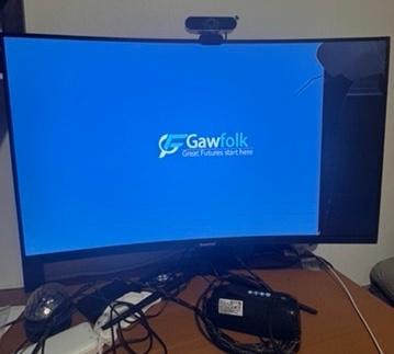 Écran Incurvé Gawfolk 32" – Dalle Cassée à Droite, Informatique & Logiciels, Moniteurs, Gaming, Enlèvement ou Envoi, Comme neuf