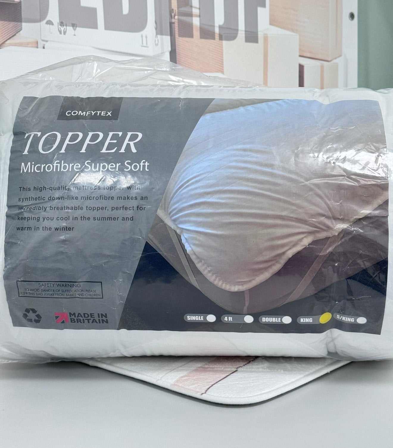 Surmatelas Comfytex surmatelas super doux pour lit king size, Maison & Meubles, Neuf, Enlèvement ou Envoi, Sommier, 180 cm