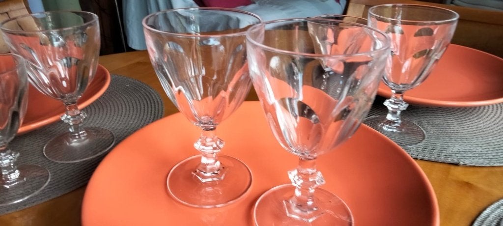 verres à vin et eaux, Verre ou Verres, Vintage, Comme neuf, Verre