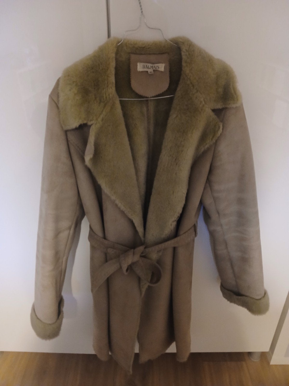Manteau Balmain, Kleding | Dames, Jassen | Winter, Ophalen, Beige, Maat 42/44 (L), Gedragen