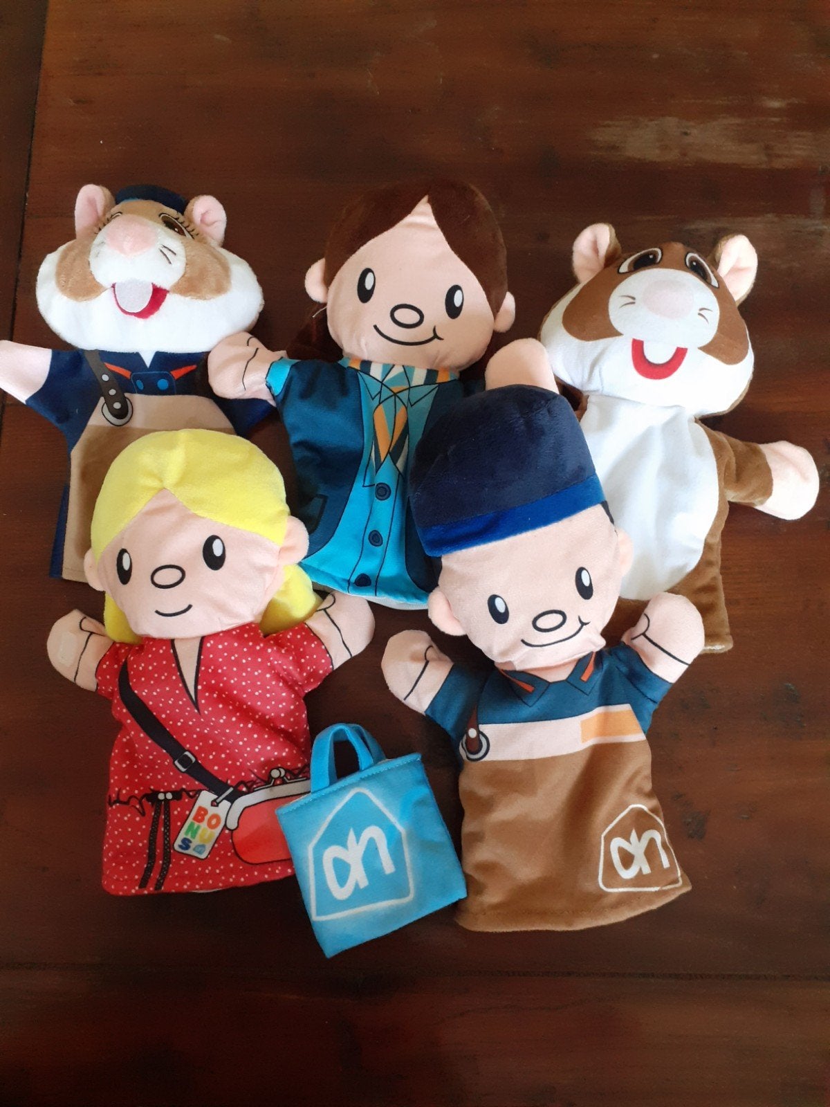 Albert Heijn handpoppen poppenkastpoppen plus tasje, Verzamelen, Ophalen of Verzenden