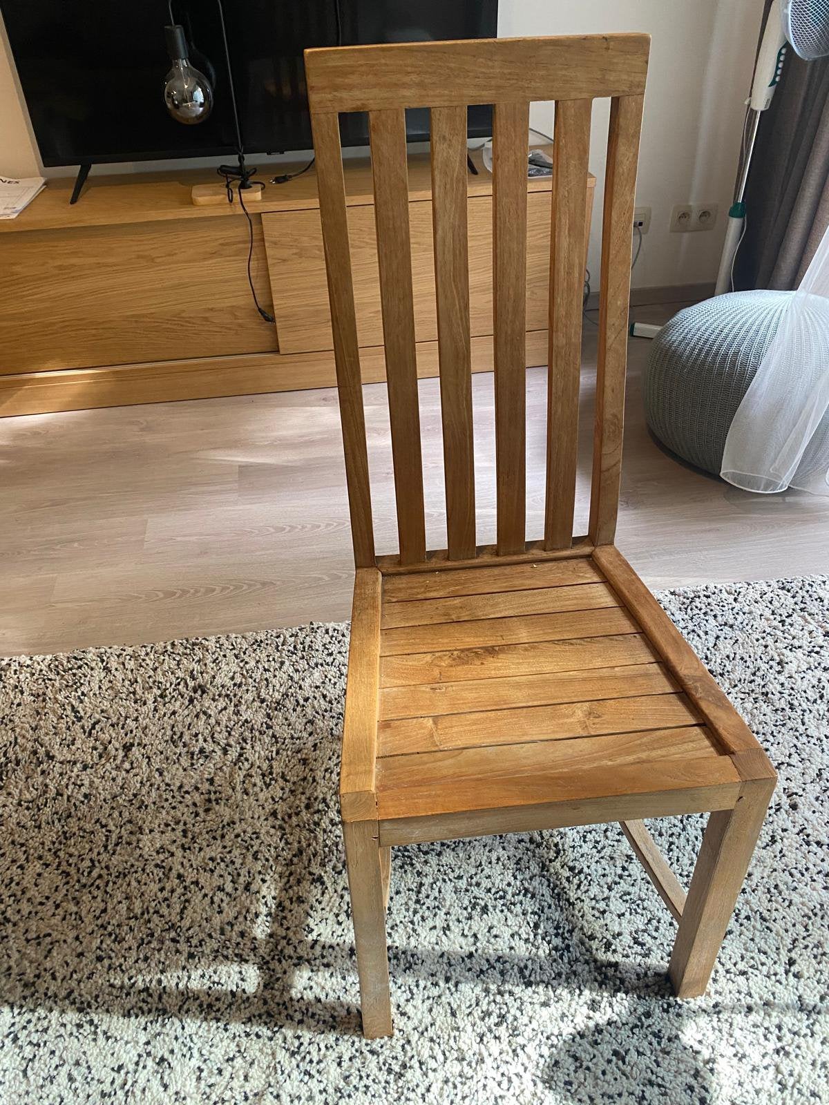 Houten eetkamerstoel  -5 stuks –hout –, Huis en Inrichting, Ophalen, Zo goed als nieuw, Bruin, Hout