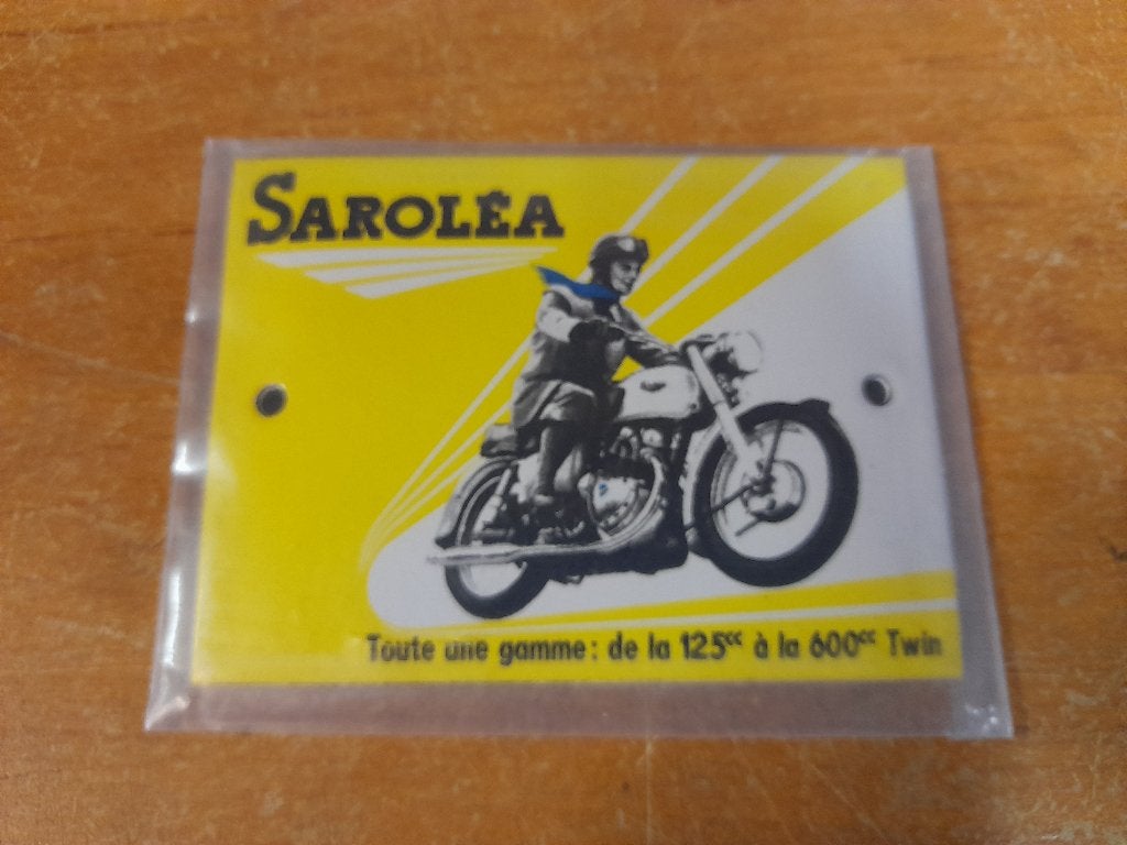 Sarolea motorfiets met geëmailleerde plaat 125 tot 600cc, Ophalen of Verzenden, Gebruikt, Overige typen