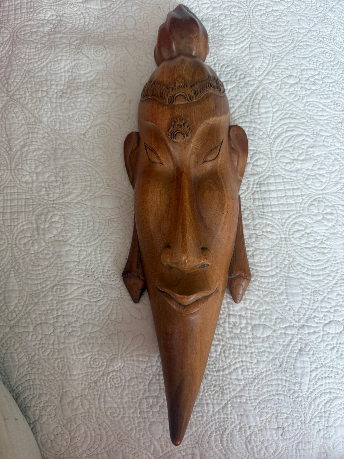 Houten wandmasker Balinees, Ophalen, Zo goed als nieuw