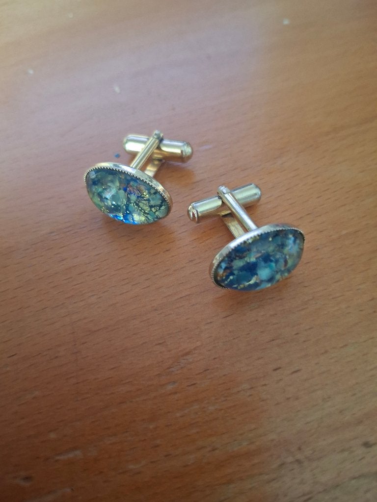 Boutons de manchette : motif Van Gogh ( fleur d'amandier), Enlèvement ou Envoi, Comme neuf
