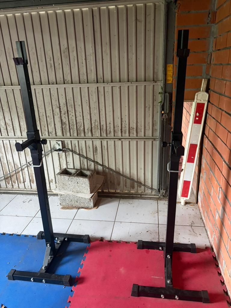 Benchpress/squat rack, Sport en Fitness, Ophalen, Gebruikt, Krachtstation, Metaal