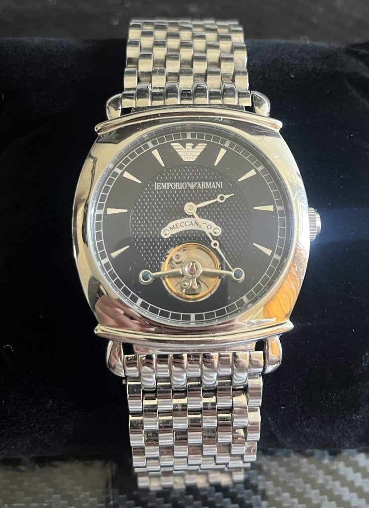 Montre Emporio Armani AR4636 automatique, Handtassen en Accessoires, Horloges | Heren, Ophalen, Zo goed als nieuw, Overige materialen
