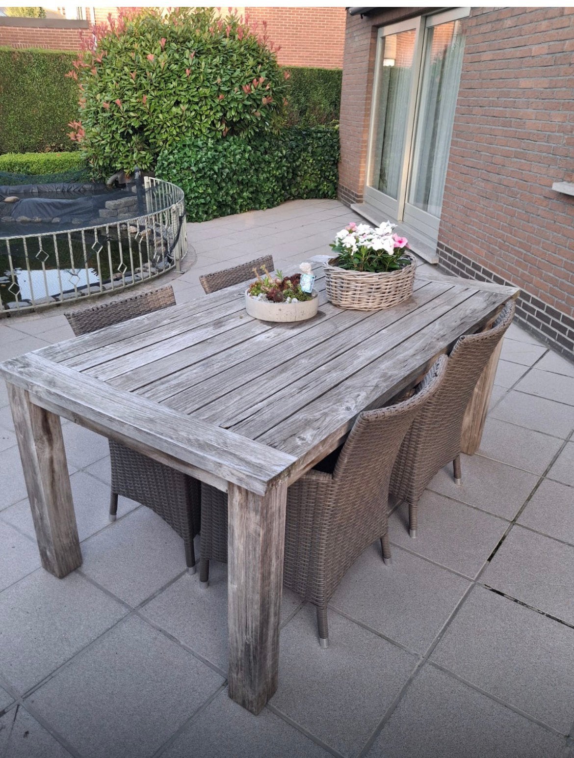 Tuintafel en stoelen, Ophalen, Gebruikt, Eettafel, Hardhout