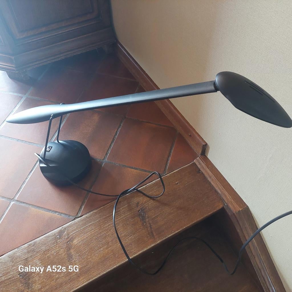 Vintage Franse zwarte design tafellamp unilux 2080, Ophalen