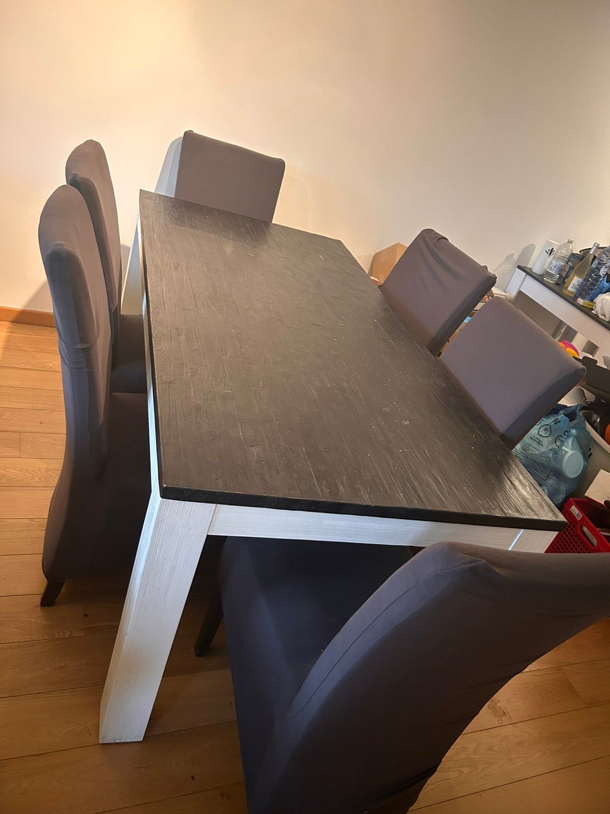 Table bois et 6 chaises, Enlèvement, Comme neuf, Pin