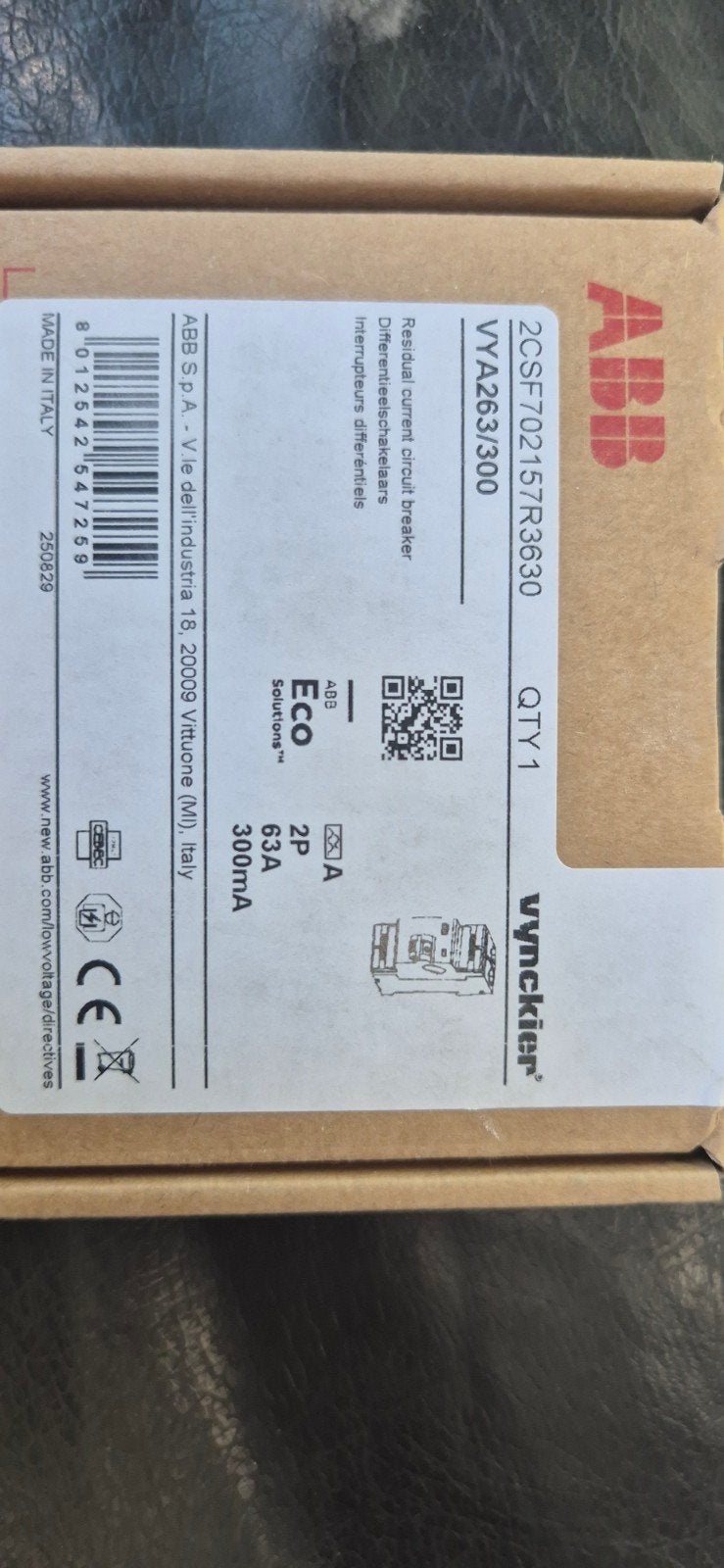 2 Differentiel 300mA 63A, Enlèvement