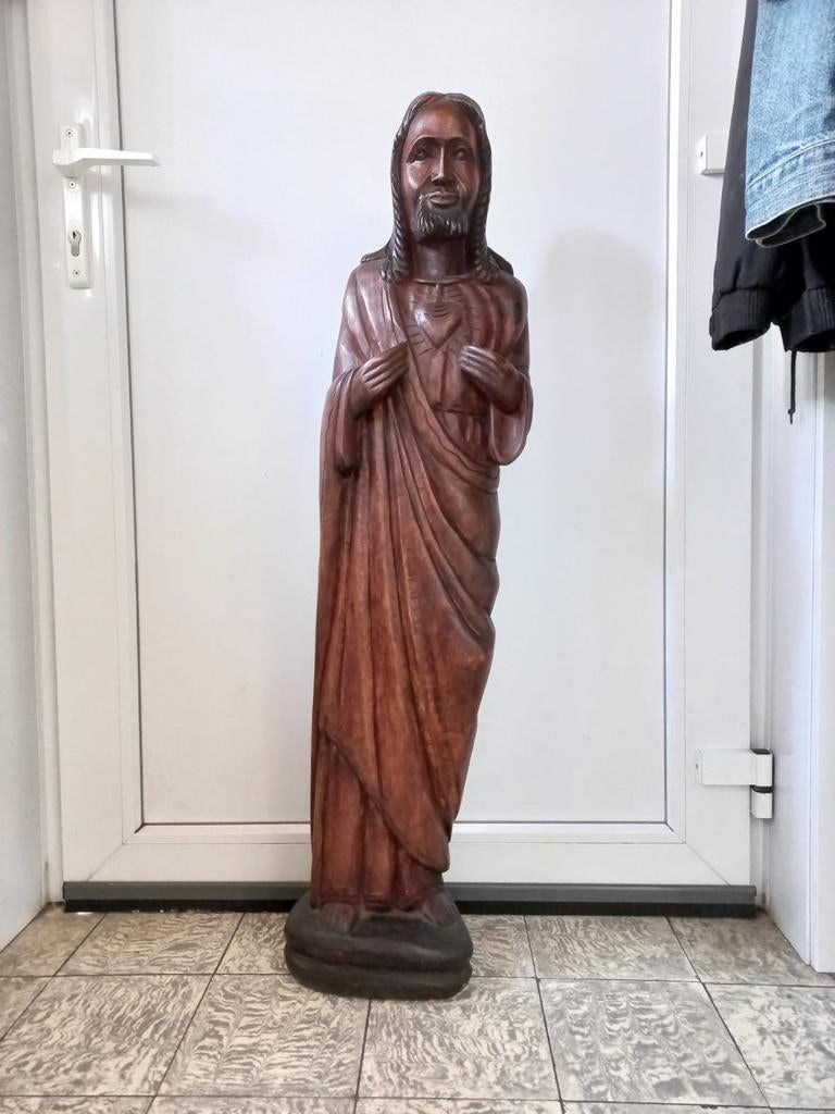 Houten Heilig Hart, Antiek en Kunst, Antiek | Religieuze voorwerpen, Ophalen