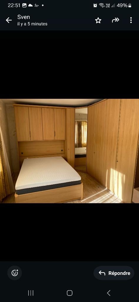 Lit. Garderobe, 200 cm ou plus, Comme neuf, Enlèvement, Autres essences de bois