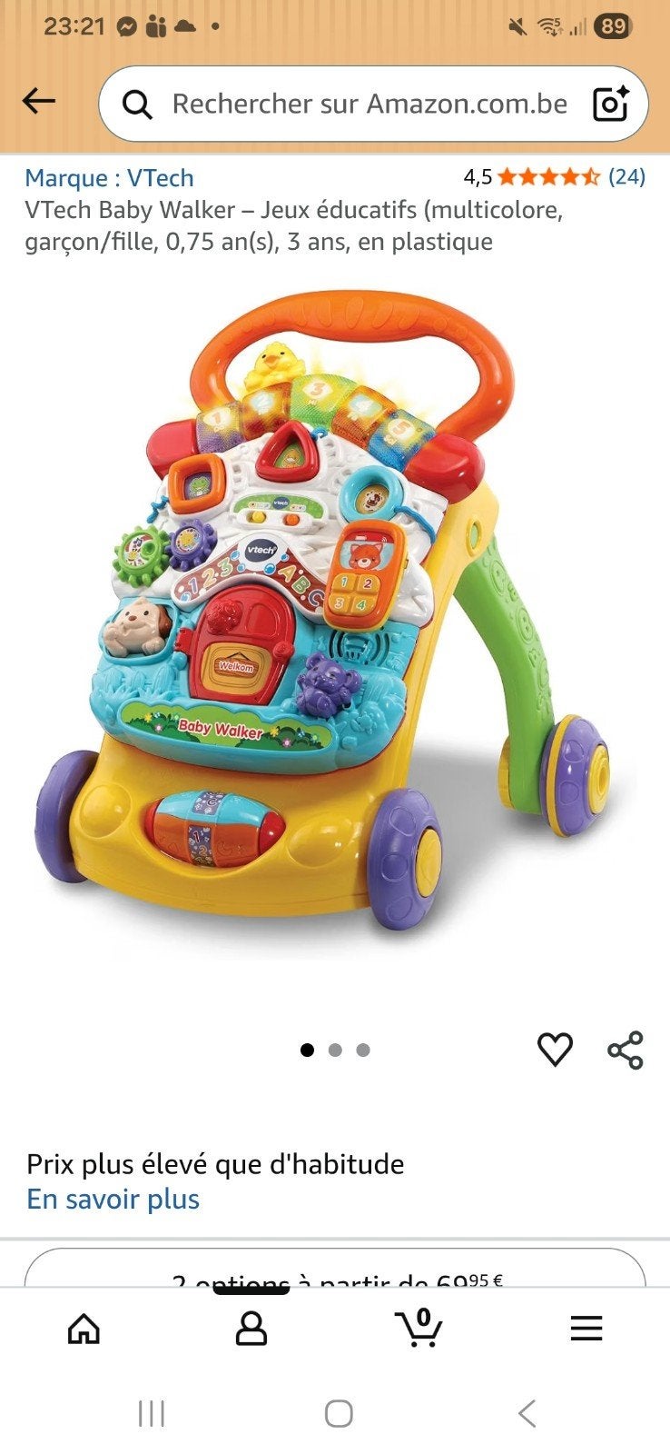 vtech opvouwbare interactieve babywalker n, Kinderen en Baby's, Speelgoed | Vtech, Ophalen of Verzenden