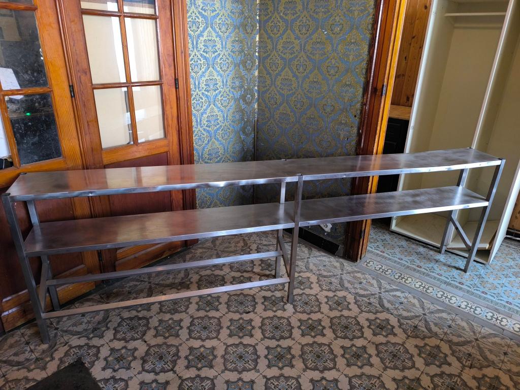 Table inox 290cm ilot central établis professionnel cuisine, Ophalen, Gebruikt