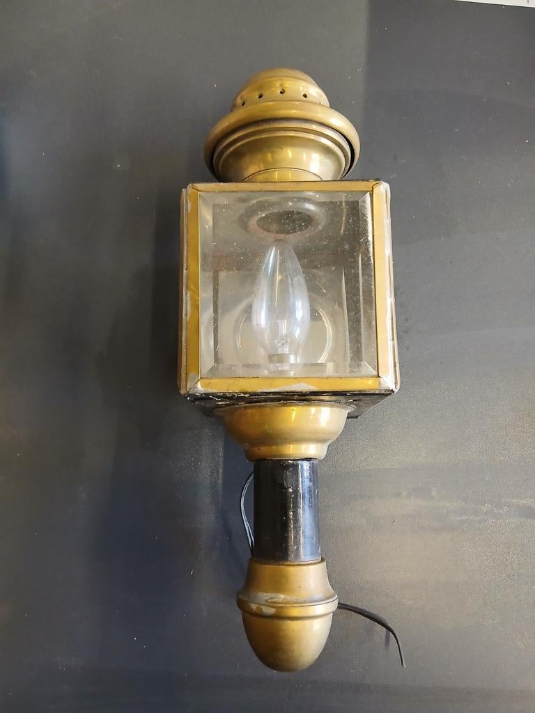 Koetslamp wandlamp lantaarn messing, Enlèvement ou Envoi