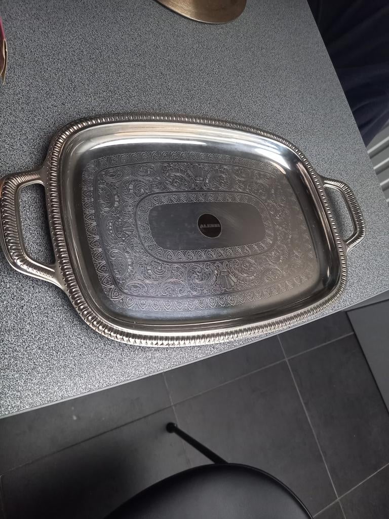 Alessi dienblad inox, Ophalen of Verzenden, Gebruikt, Rechthoekig, Metaal