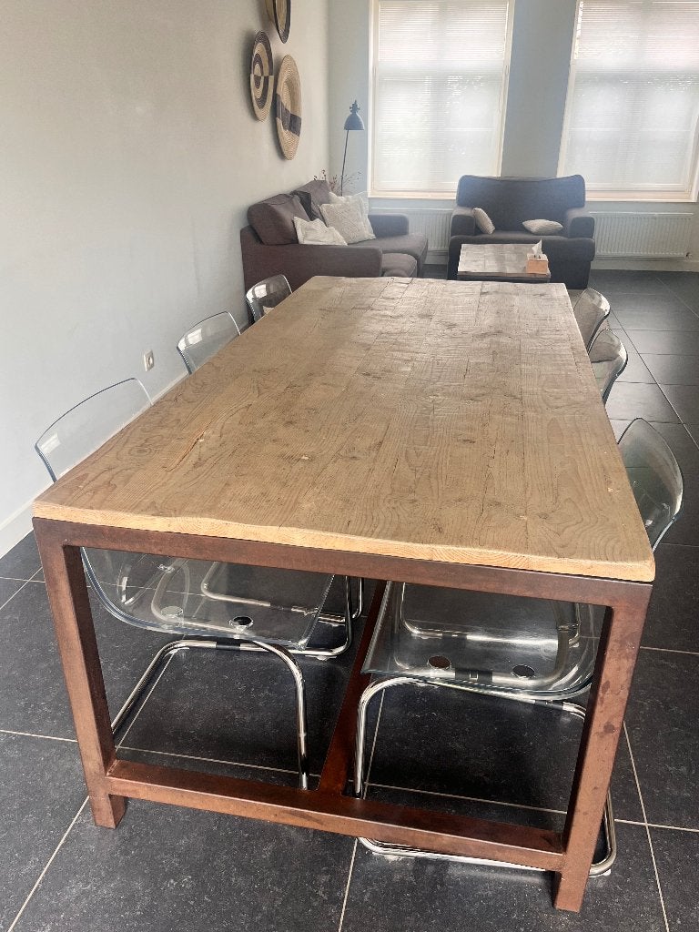 Eettafel + salontafel + 6 stoelen, Ophalen, Gebruikt