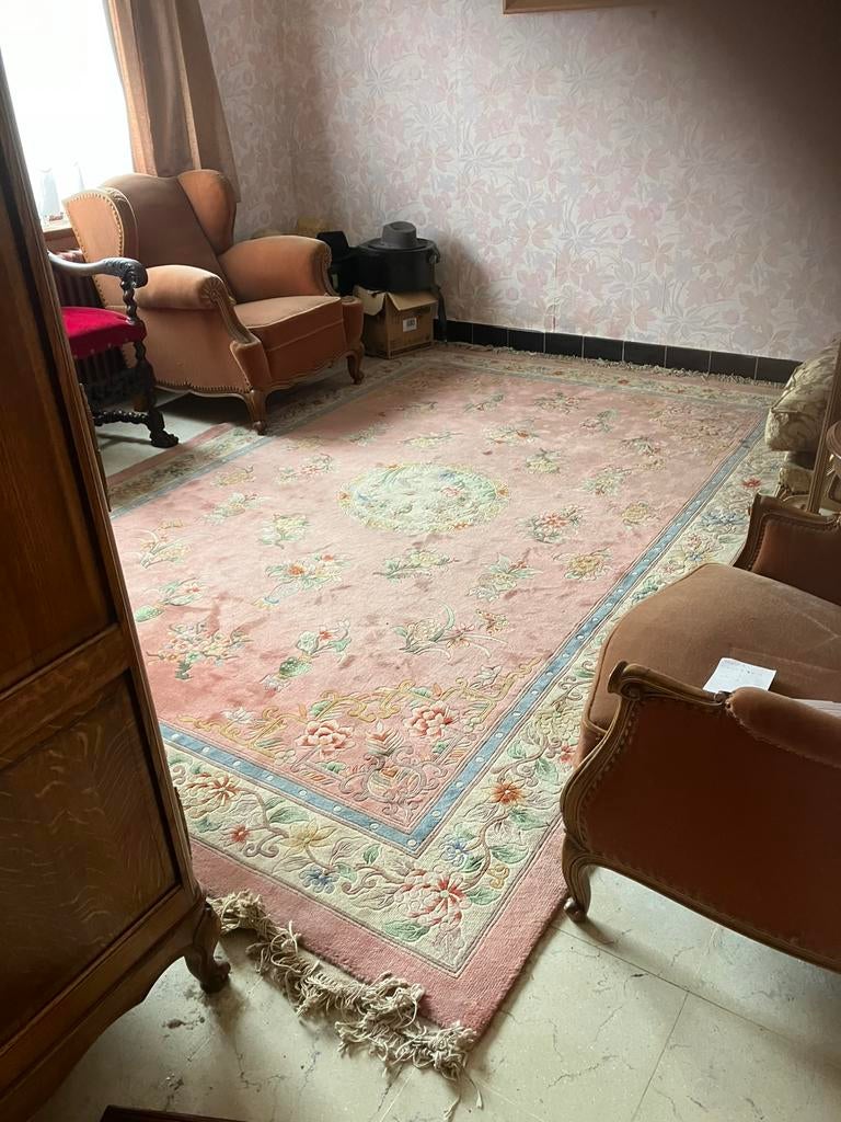 Handgeknoopt Chinees tapijt, Ophalen, Gebruikt