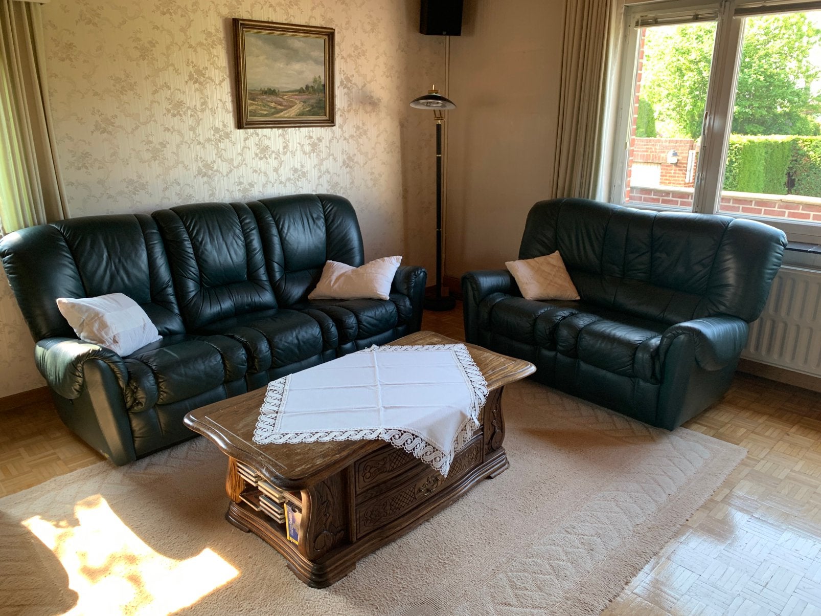 Lederen salon met relax 3 zit + 2 zit, Huis en Inrichting, Ophalen, Zo goed als nieuw