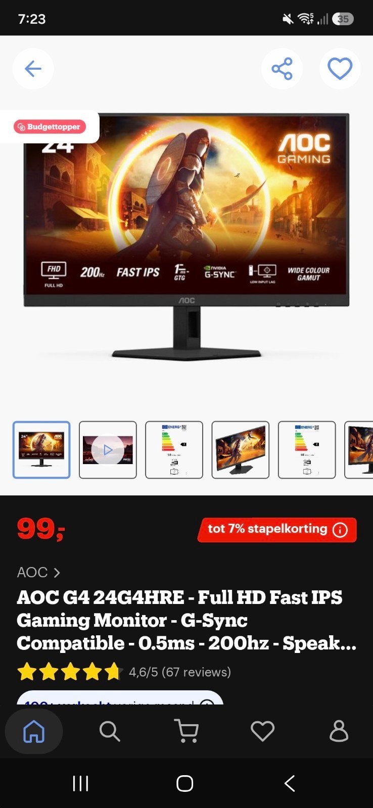 ÉCRAN AOC Gaming 200 HZ avec haut-parleurs intégrés !, Informatique & Logiciels, Moniteurs, Enlèvement ou Envoi, HD, Haut-parleurs intégrés