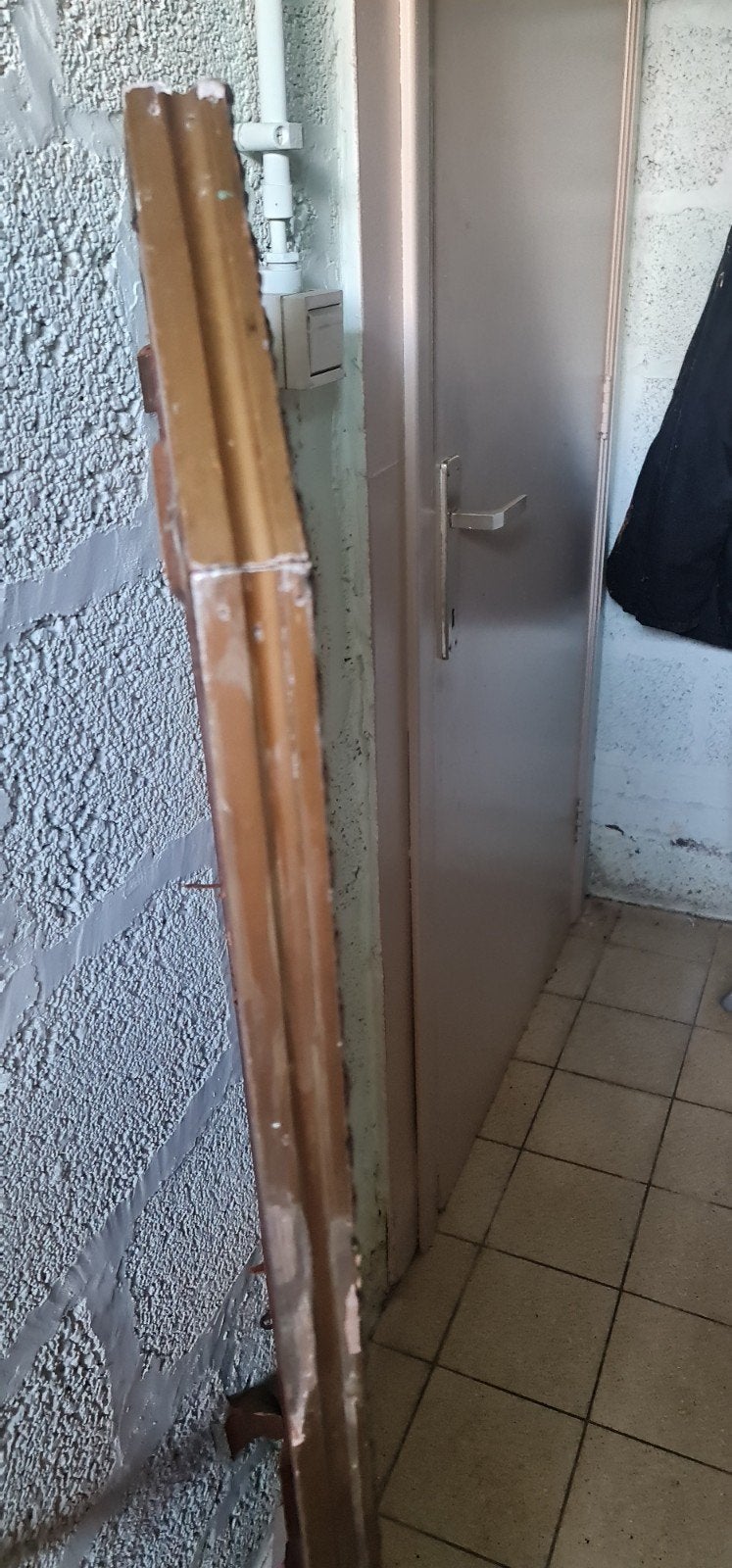 Grand miroir hexagone de la fin du XIX ème cadre en bois., Enlèvement, 100 à 150 cm