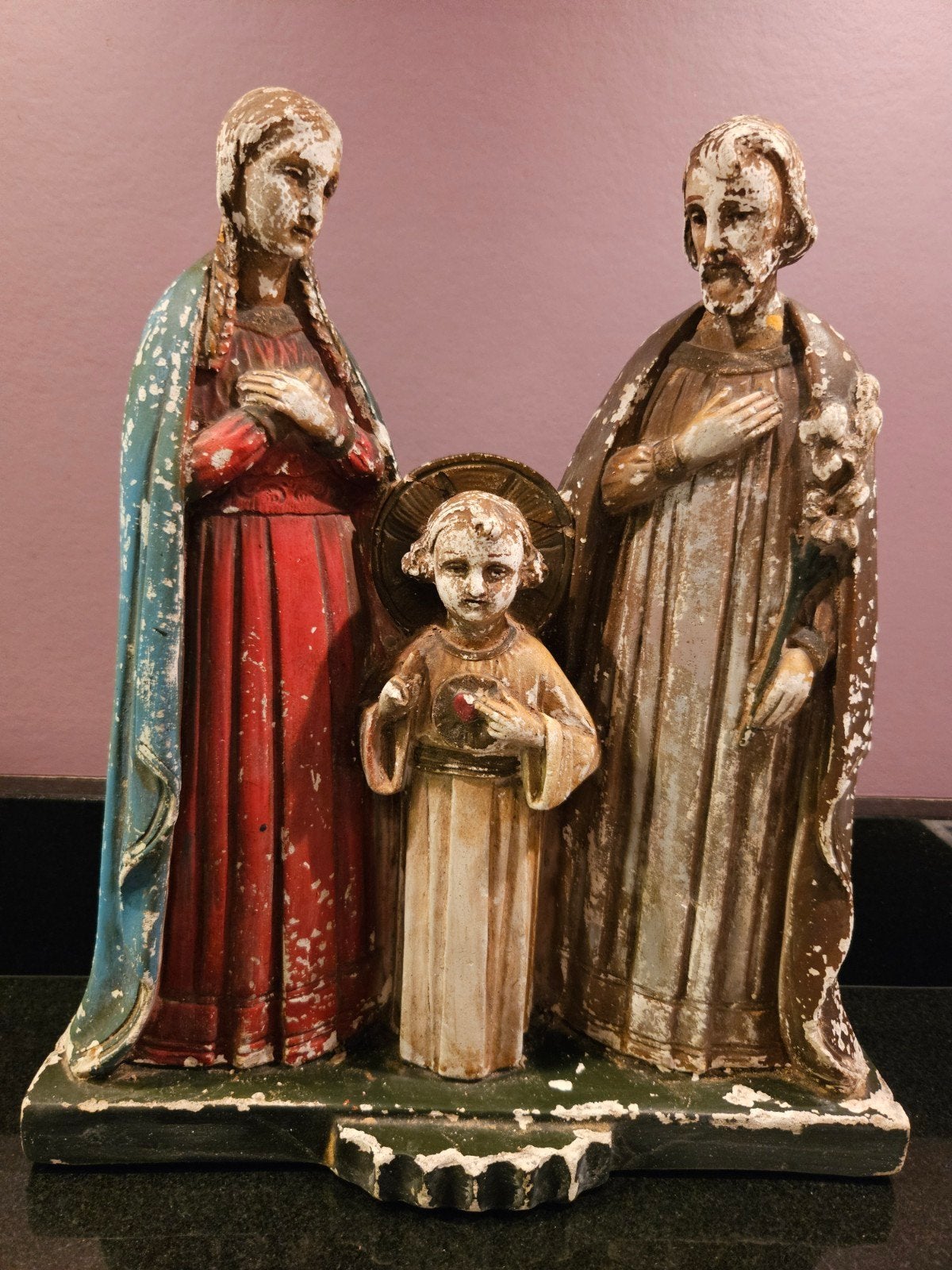 Gipsenbeeld van de Heilige Familie, Antiek en Kunst, Ophalen