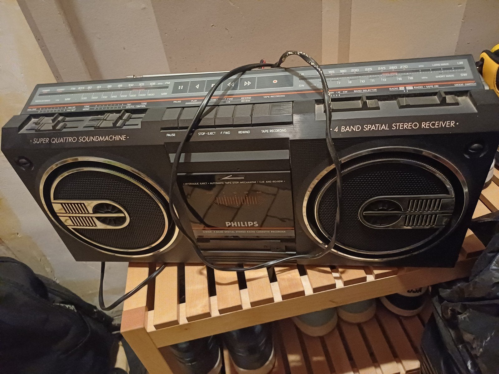 Vintage Philips cassette speler, Ophalen