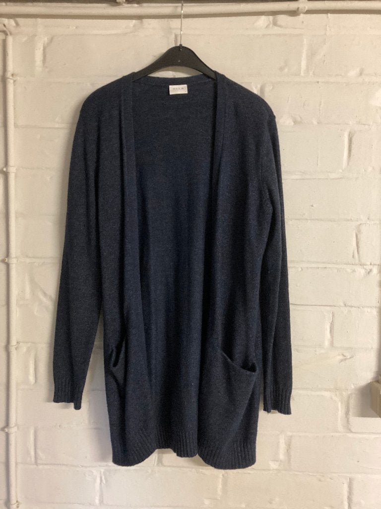 Donkerblauwe lange cardigan, Vila, Medium, Maat 38/40 (M), Blauw, Vila, Ophalen of Verzenden