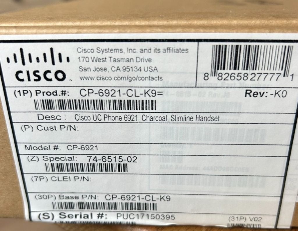 ➡️ NIEUW Cisco CP6921 CP-6921-CL-K9 Black IP Phone, Telecommunicatie, Vaste telefoons | Niet Draadloos, Ophalen of Verzenden, Nieuw