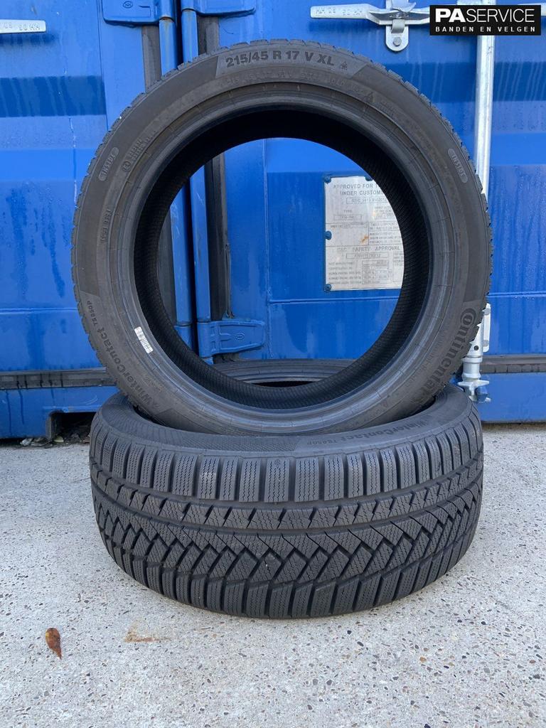2x Continental 215 45 17 Winterbanden met 7.9 mm, Auto-onderdelen, Banden en Velgen, Gebruikt, Velg(en), -, -