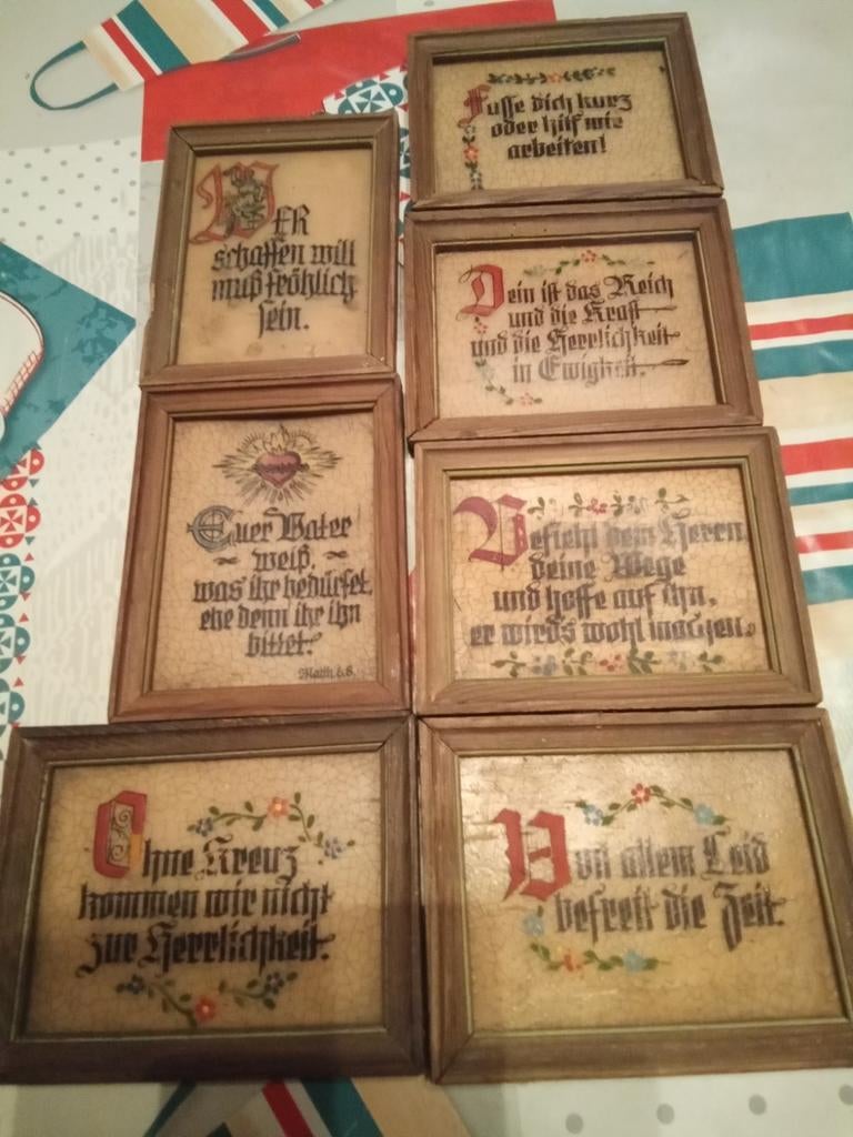Houten kaders met Duitse spreuken, Antiek en Kunst, Ophalen of Verzenden