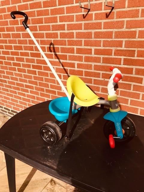 Smoby driewieler, Fietsen en Brommers, Fietsen | Driewielers, Ophalen, Zo goed als nieuw, SMOBY (Decathlon), Duwstang